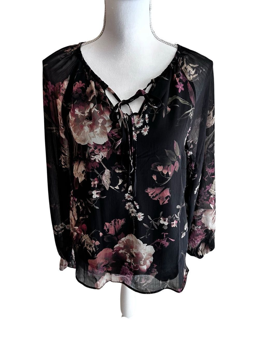 Joie Nadege Sheer Boho Blouse Top Size Small